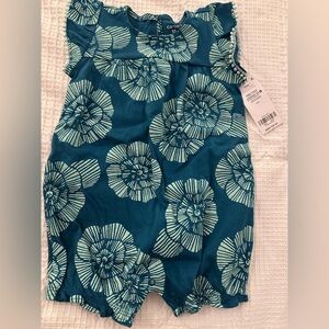 NWT Carter's Teal Floral Baby Romper
